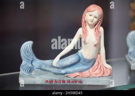 Porcelain mermaid ornament, "København", Copenhagen, Denmark Stock Photo