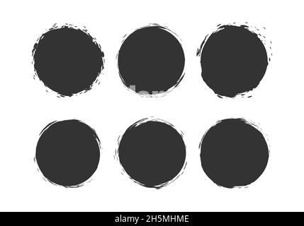 Circle Brush Ink Stains Stock Vector