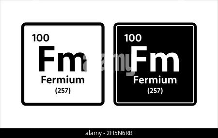 Fermium symbol. Chemical element of the periodic table. Vector stock illustration. Stock Vector