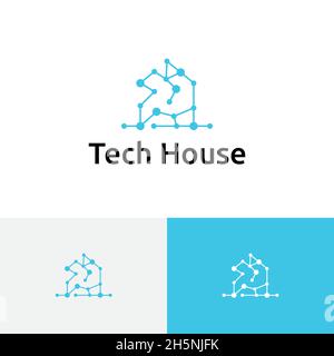 Technology House Network Computer Web Internet Logo Stock Vector