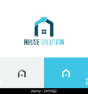 House Real Estate Realty Investment Business Consulting Solution Logo Stock Vector