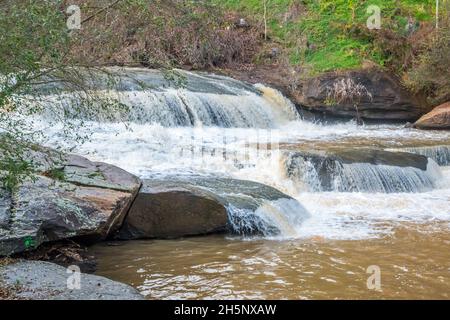 A Reedy River Falls in Greenville, South Carolina Stock Photo