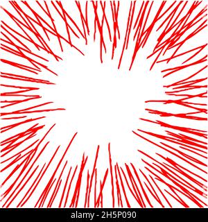 This is a illustration of Hand-painted rough comic concentrated lines Stock Vector