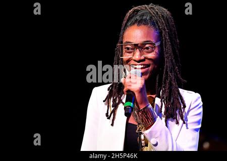 Rome, Italy. 10th Nov, 2021. Lakecia Benjamin during the concert at Auditorium Parco della Musica, Pursuance The Coltranes, Social Justice And The African American Community, November 10th, 2021. (Photo by Domenico Cippitelli/Pacific Press) Credit: Pacific Press Media Production Corp./Alamy Live News Stock Photo