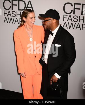 Emily Blunt and Christopher John Rogers arriving for the 2021 CFDA Fashion Awards Credit: Jennifer Graylock/Alamy Live News Stock Photo