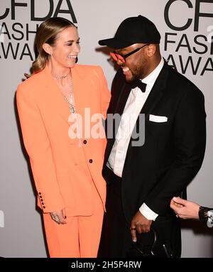 Emily Blunt and Christopher John Rogers arriving for the 2021 CFDA Fashion Awards Credit: Jennifer Graylock/Alamy Live News Stock Photo
