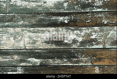 Blue Crack Background. Painted Timber Surface. Stock Photo