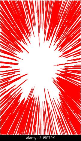 This is a illustration of Vertical Hand-painted comic concentrated lines Stock Vector