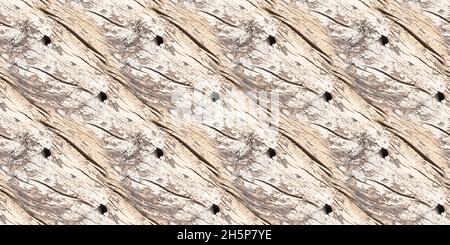 Seamless Cracked Wood. Painted Crack Fence. Old Stock Photo