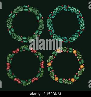 watercolor christmas frames borders vector design illustration Stock Vector