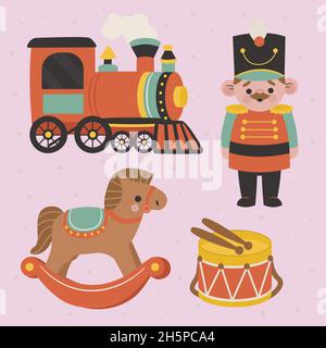 element collection christmas vector design illustration Stock Vector