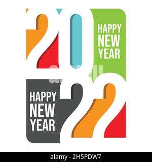 Happy new year 2022 greeting vector. Happy new year 2022 background vector image Stock Vector