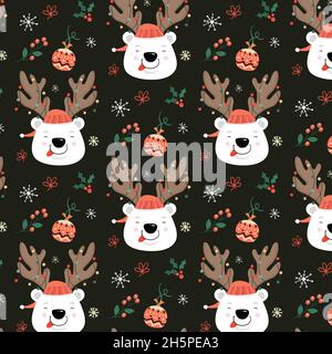 funny christmas pattern vector design illustration Stock Vector
