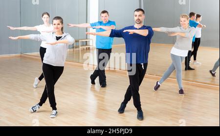People practicing vigorous dance Stock Photo