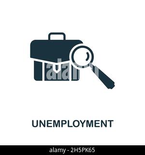 Unemployment icon. Monochrome sign from economic crisis collection. Creative Unemployment icon illustration for web design, infographics and more Stock Vector