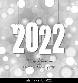 eps vector file with white colored hang tag numbers for New Year 2022 Stock Vector