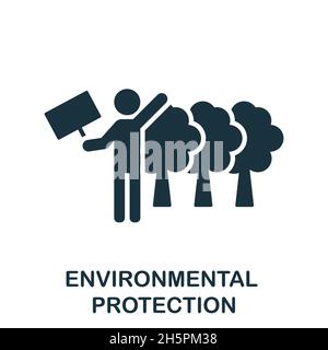 Environmental Protection icon. Monochrome sign from human rights collection. Creative Environmental Protection icon illustration for web design Stock Vector