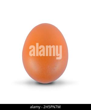 Single brown egg isolated on white background Stock Photo