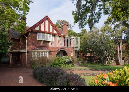 The heritage listed Tulkiyan in Gordon New South Wales is a Federation Arts and Crafts style building designed by B. J. Waterhouse and built in 1913. Stock Photo