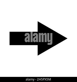 Arrow flat vector isolated direction illustration. Pointing shape icon concept design. Stock Vector