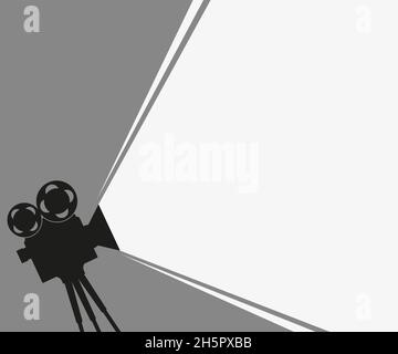 black and white retro cinema icon, vector illustration Stock Vector ...