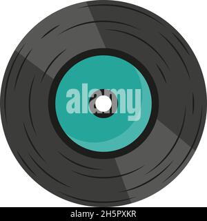 vinyl record with flare on white background, vector Stock Vector