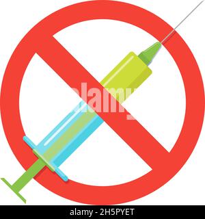 No Drugs, squirt ban in flat, vector illustration Stock Vector