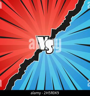 VS, confrontation comic background in pop art style Stock Vector