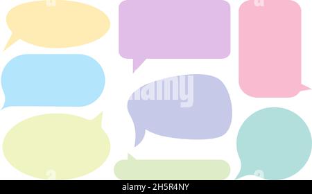 set of color comic speech bubbles in flat style Stock Vector