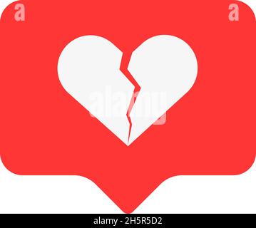 broken heart like in flat style, vector illustration Stock Vector Image ...