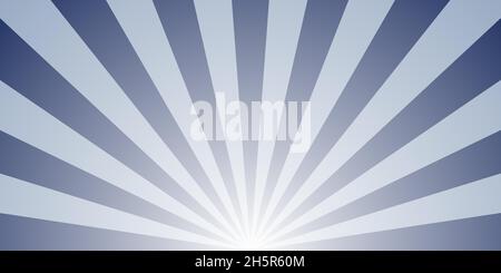 Background of sunlight rays, blue burst ray backdrop, vector sunrise abstract sunshine design illustration Stock Vector