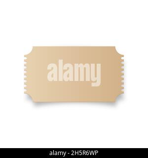 Blank ticket vector mockup cinema concept entrance pass paper vintage illustration Stock Vector