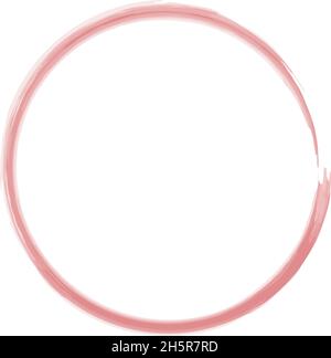 watercolor painted red circle on white background, vector Stock Vector