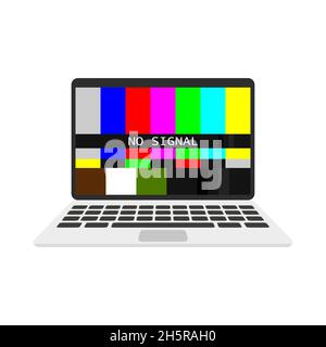 laptop computer screen error isolated in flat style, vector illustration. Illustration for concept design. Signal error. Stock Vector