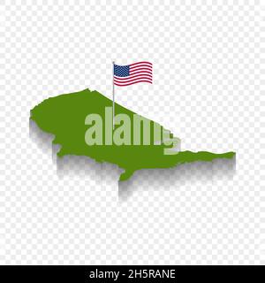 Isometric map and flag of Washington. 3D isometric shape of Washington ...