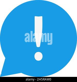 bubble with exclamation mark color icon in flat style Stock Vector