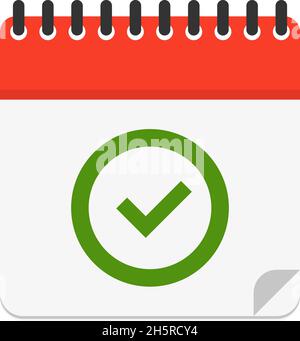 A check mark icon on the calendar. Availability of schedule. Reminders ...
