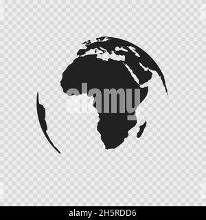 Earth icon in realistic style on transparent background. Simple vector element illustration. Stock Vector