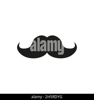 Mustache icon. Retro vintage style. Isolated vector sign symbol. Stock Vector