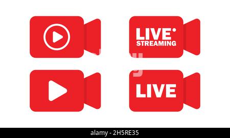 Live streaming icon, vector isolated illustration. Social media web banner Stock Vector