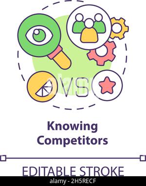 Knowing competitors concept icon Stock Vector