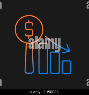 Dutch auction gradient vector icon for dark theme Stock Vector