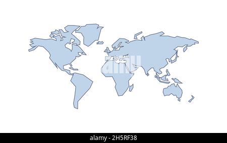 world map minimalism cartoon infographic. Abstract background. Education flat icon. Stock Vector