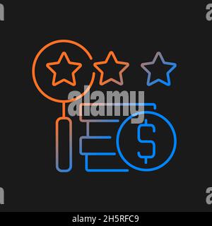 Appraising process gradient vector icon for dark theme Stock Vector