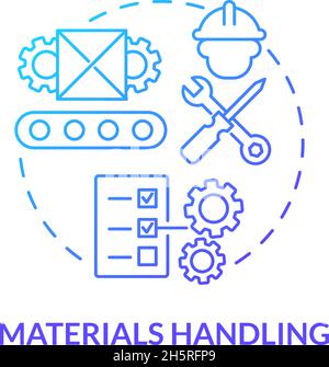 Materials handling blue gradient concept icon Stock Vector