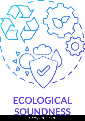 Ecological soundness blue gradient concept icon Stock Vector
