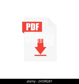 PDF document flat icon. Vector isolated element sign symbol. Stock Vector