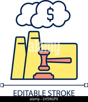 Emission auction RGB color icon Stock Vector
