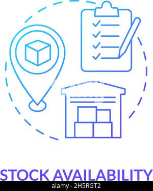 Stock availability blue gradient concept icon Stock Vector