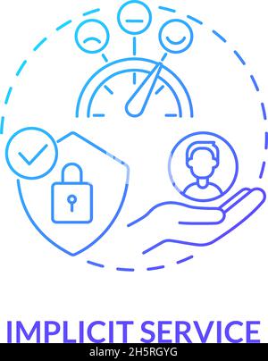 Implicit service blue gradient concept icon Stock Vector